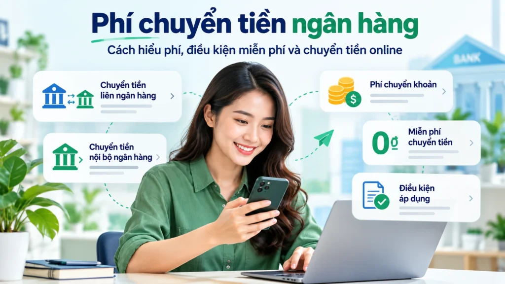 Minh họa các yếu tố ảnh hưởng đến phí chuyển tiền ngân hàng
