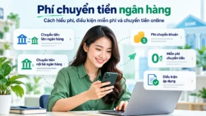Minh họa các yếu tố ảnh hưởng đến phí chuyển tiền ngân hàng